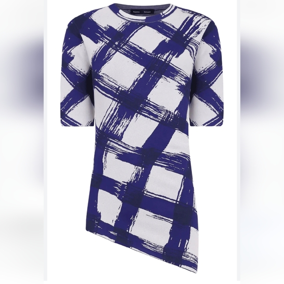 Proenza Schouler gingham Jacquard asymmetrical top size medium - Picture 3 of 16
